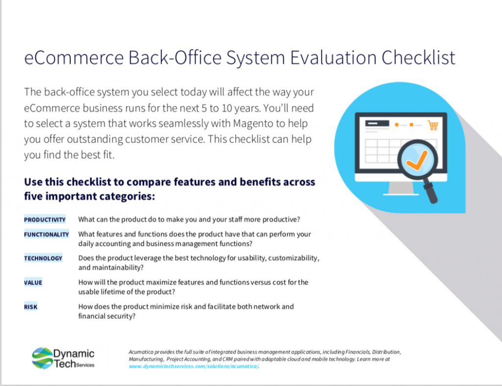 Acumatica eCommerce Evaluation Checklist