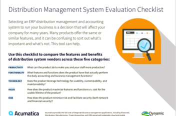 Distribution ERP Evaluation Checklist