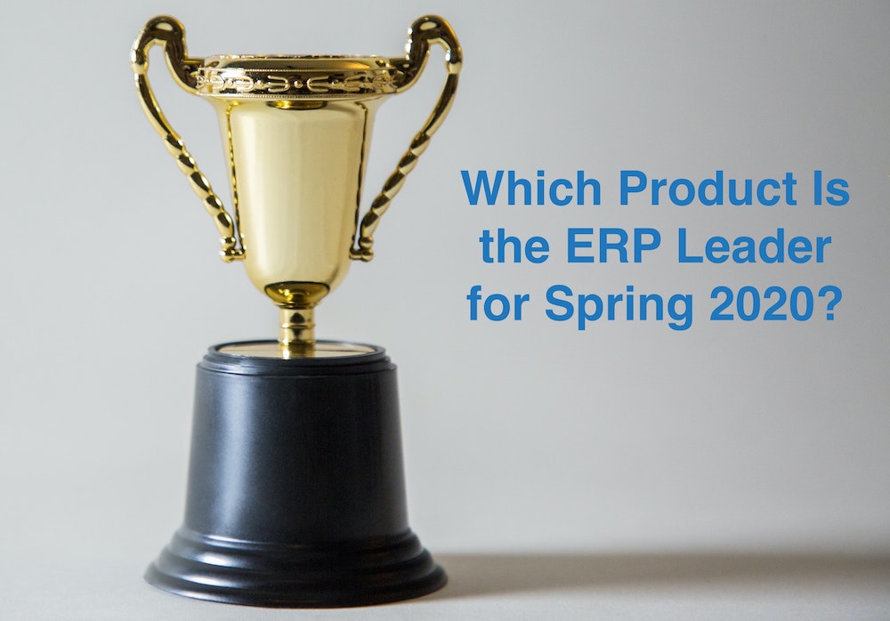 Blog Image Header of an award trophy to show that Acumatica not Intacct is the real leader of the ERP G2 Momentum results in Spring 2020 - Dynamic Tech Services
