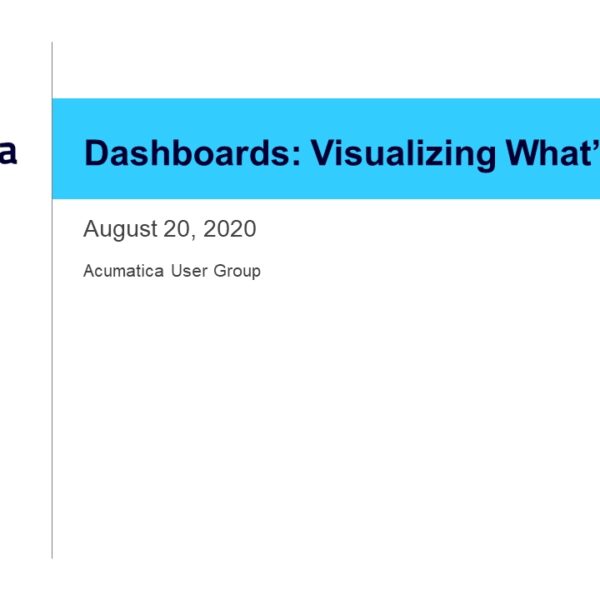 Dashboards: Visualizing What's Important Webinar