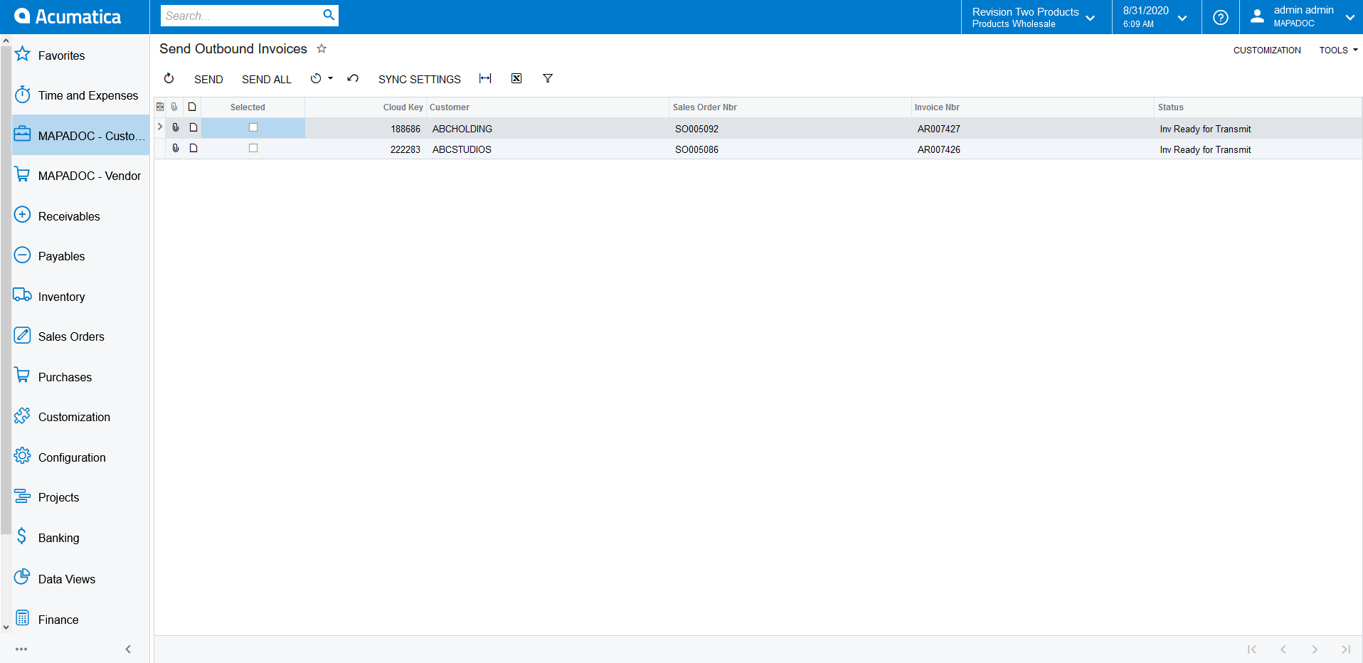 SPS Commerce Send Invoices