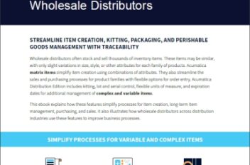 5 Ways Acumatica Simplifies Item Management for Wholesale Distributors eBook