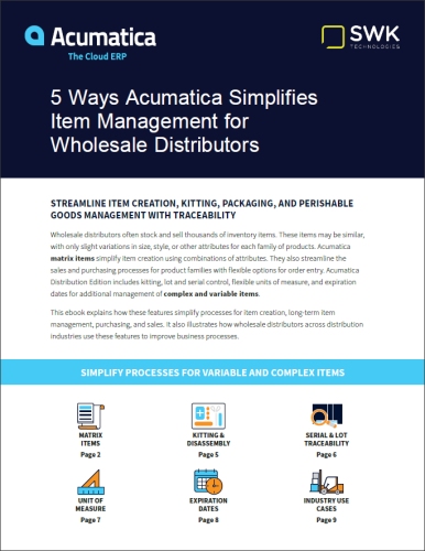 5 Ways Acumatica Simplifies Item Management for Wholesale Distributors eBook