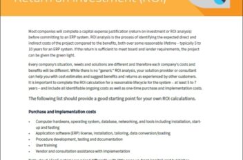 ERP Project Justification: Return on Investment (ROI) White Paper