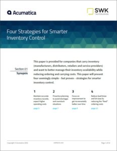 Four Strategies for Smarter Inventory Control White Paper