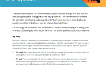 Going Live with Your ERP System White Paper