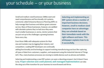 A New ERP Doesn't Have to Slow Your Schedule or your Business White Paper