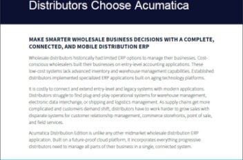 Why Successful Wholesale Distributors Choose Acumatica eBook