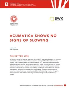 Acumatica Shows No Signs of Slowing Nucleus Research Report